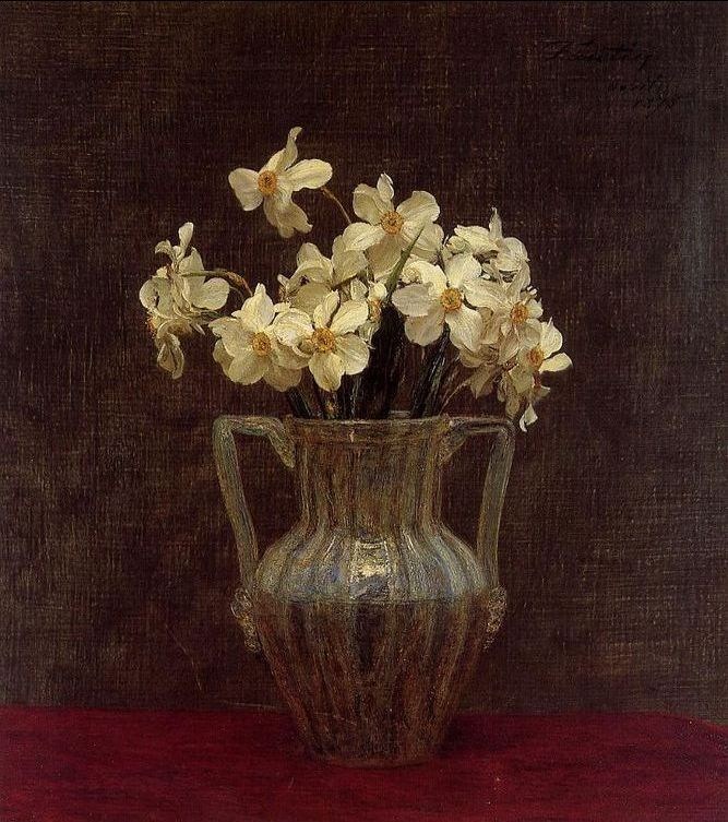 Henri Fantin-Latour Narcisses in an Opaline Glass Vase